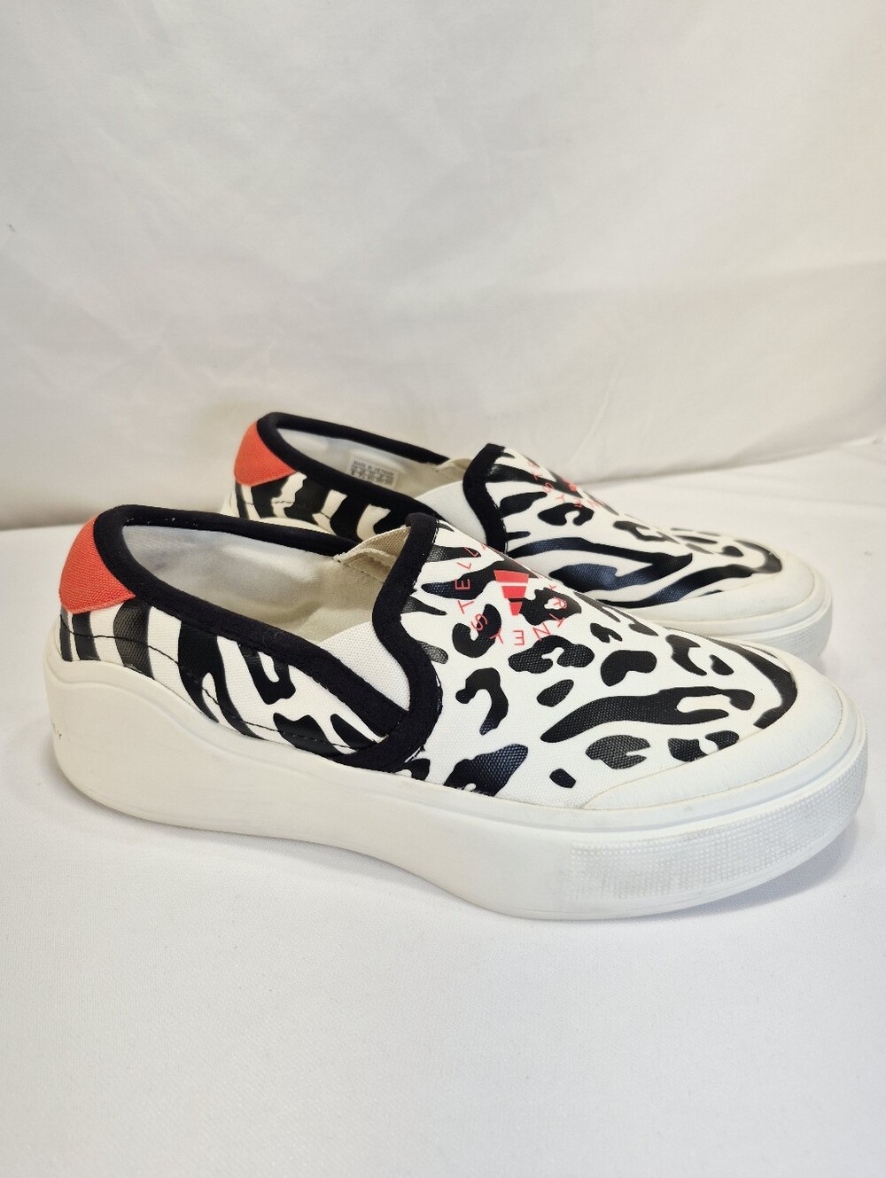 Adidas Stella McCartney Slip On Court Shoes Womens 8 Zebra Stripe Authentic